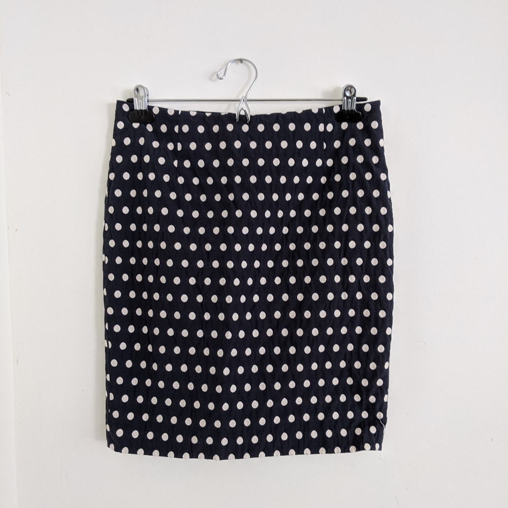 Navy + Cream Polka Dot Mini Skirt